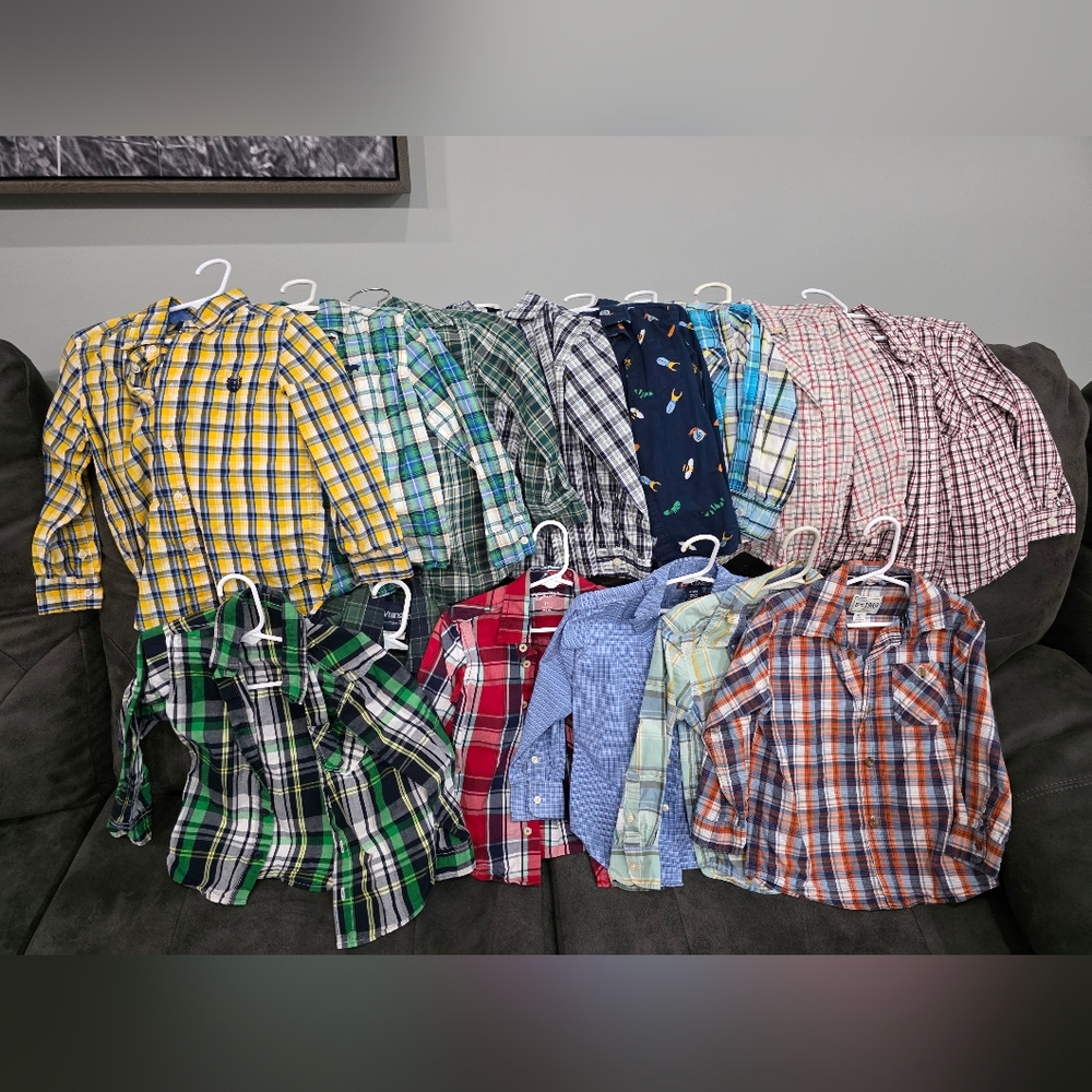 Boy's Plaid and Patterned Shirt Collection